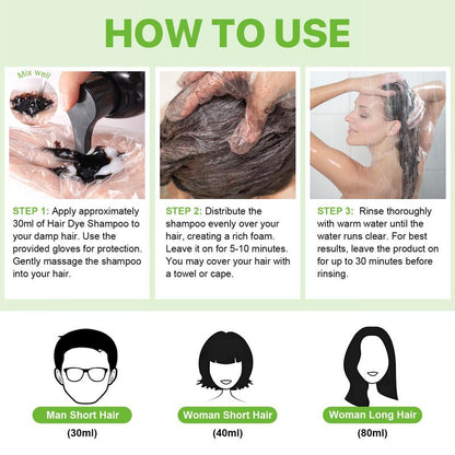 Yecuce Herbal Ingredients Hair Color Shampoo for Gray Hair Coverage - Black or Coffee Hair Dye Shampoo 3 in 1 for Women Men Grey Hair (500Ml) Springtok Haircare