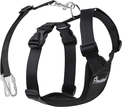 Dog Safety Vest Harness, Pet Car Harness Vehicle Seat Belt with Adjustable Strap and Buckle Clip, Easy Control for Driving Traveling Safety for Small Medium Dogs Cats, Medium, Black