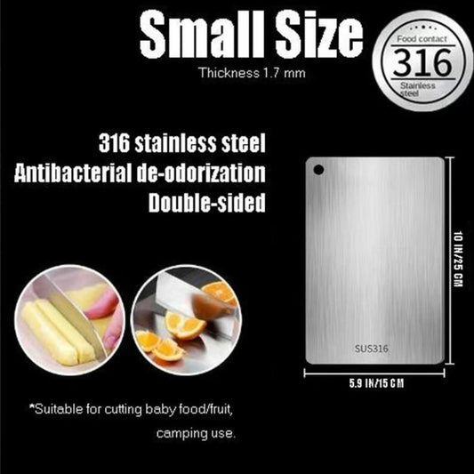 Stainless Steel Double-Sided Chopping Board - Modern Cutting Board for Meat and Vegetables, Eco-Friendly Kitchen Accessory, 1 Count