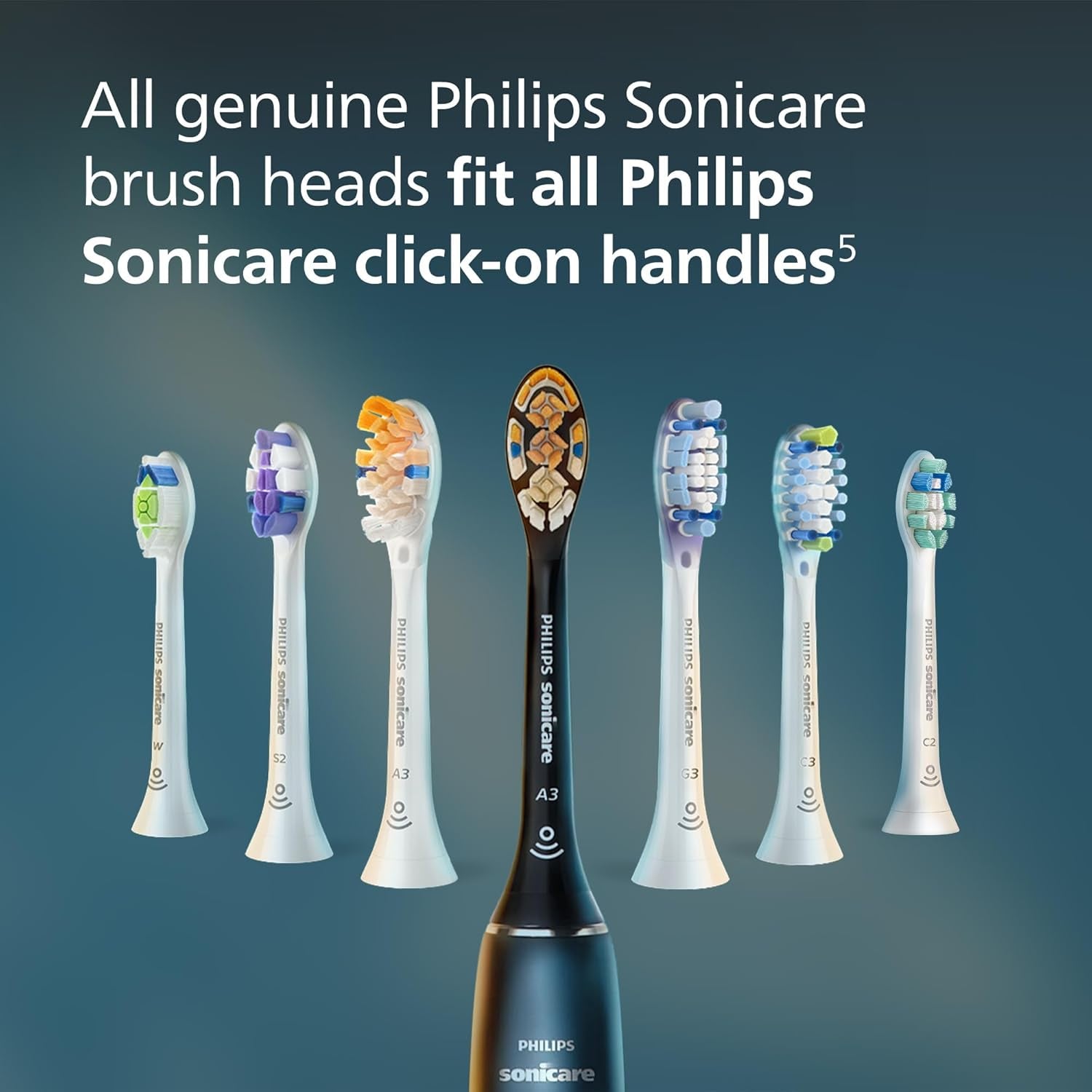 Optimal Plaque Control Replacement Toothbrush Heads, HX9023/65, Brushsync Technology, White 3-Pk