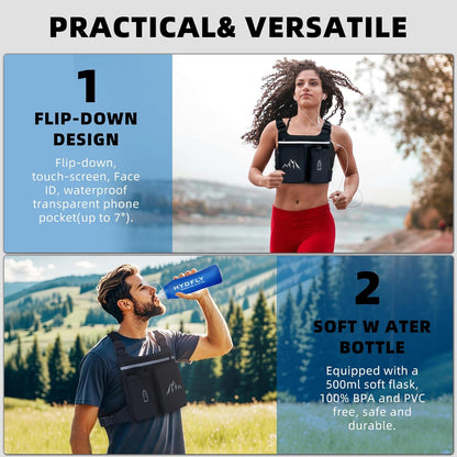 Chest Pack Running Vest with Hydration Bottle