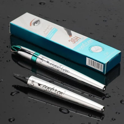 Four-Jaw Ultra-Fine Liquid Eyebrow Pencil 3D Waterproof Tip Tattoo Cosmetic Long Lasting Natural Dark Brown Liquid Eye Brow Pen