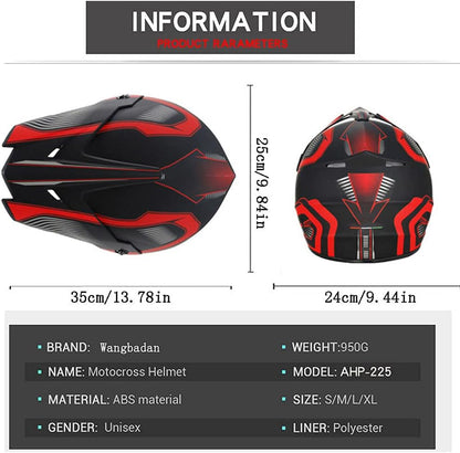 Youth Motorcycle Helmet, Suitable for All Seasons,Boys and Girls Motocross Full Face Helmets,Dot/Fmvss-218 Certification Standard,K,M