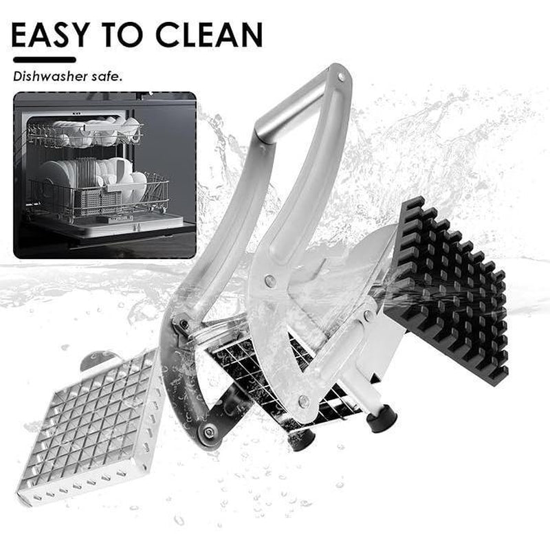 Multifunctional Stainless Steel French Fry Cutter , Vegetable Potato Chopper, Includes 1/2 & 3/8-Inch Blades Ideal for Air Fryer Foods, Carrots, Cucumbers,Onion, Kitchen Utensils, Hot Summer Picks