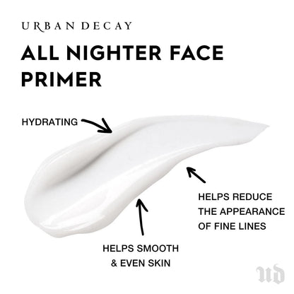 Urban Decay All Nighter Longwear Face Primer, Smoothing & Hydrating Base for Foundation Face Makeup, Sheer & Lightweight, for All Skin Types, Paraben-Free