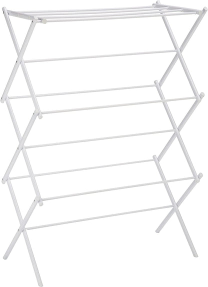 Foldable Portable Laundry Drying Rack for Air Drying Clothing, Indoor Outdoor Use - 29.4 X 14.8 X 41.9 Inches (Lxwxh), White