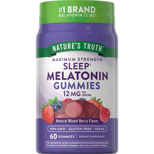 Melatonin 12 Mg | Max Strength | 60 Gummies | for Sleep