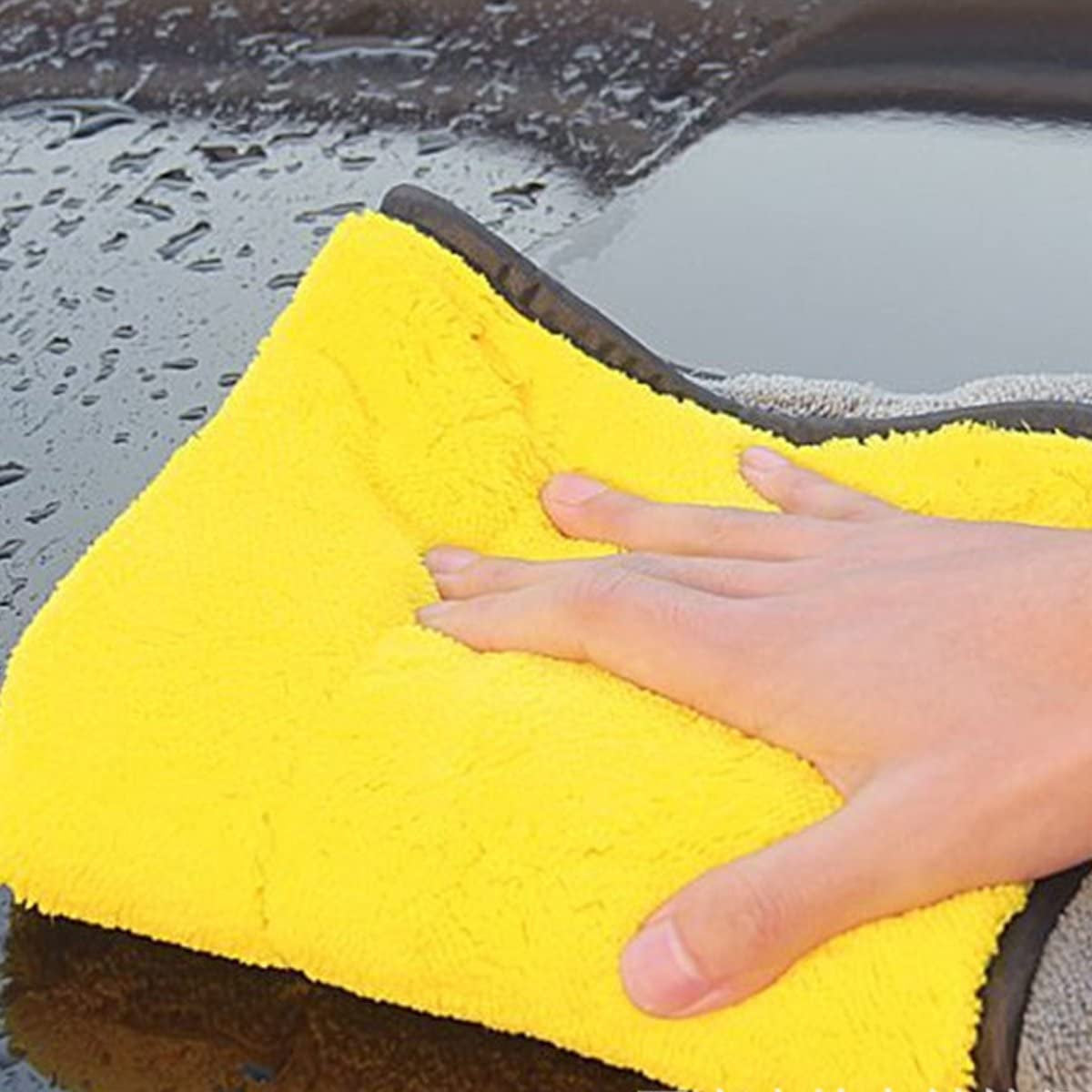 Ultrasoft, Large, Thick and Quick Drying Car Microfiber Cleaning Towel 800GSM Polishing Waxing Auto Detailing Towel Cloth (6 Pack 16 X 16Inches)
