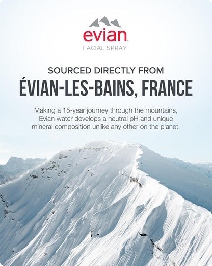 Evian Facial Spray 24/7 Kit - Hydrating Mineral Water Mist for Face & Skin - Refreshes Makeup, Sets, & Tones - Travel-Friendly Sizes for Daily Moisture Boost