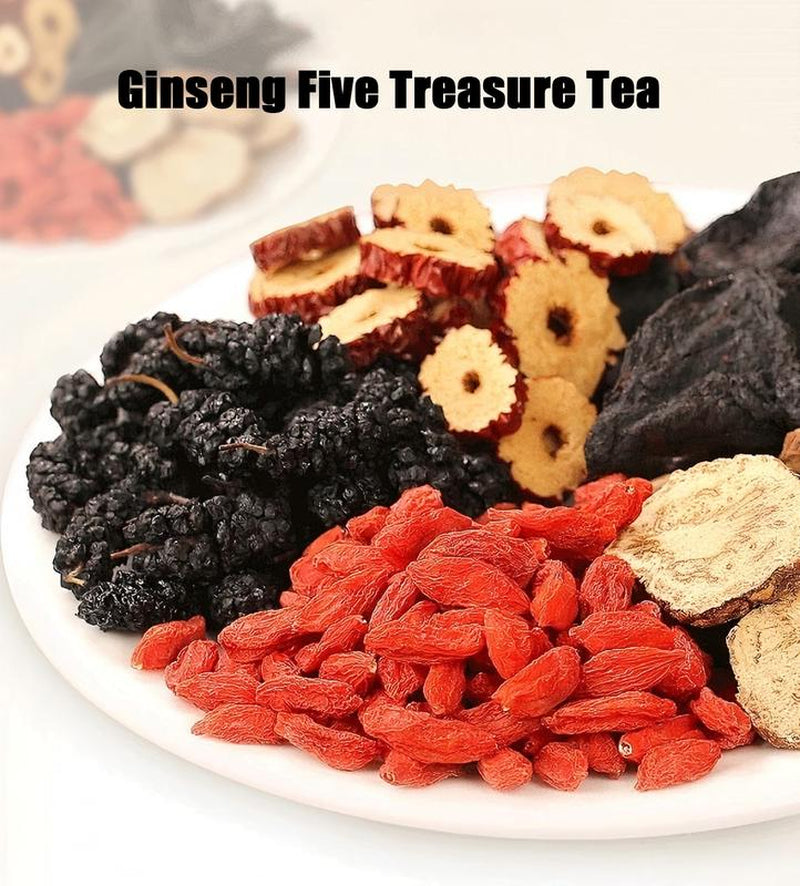 Ginseng Five Treasures Tea Mulberry Goji Berry Triangle Package Red Date Combination Flower Tea Food