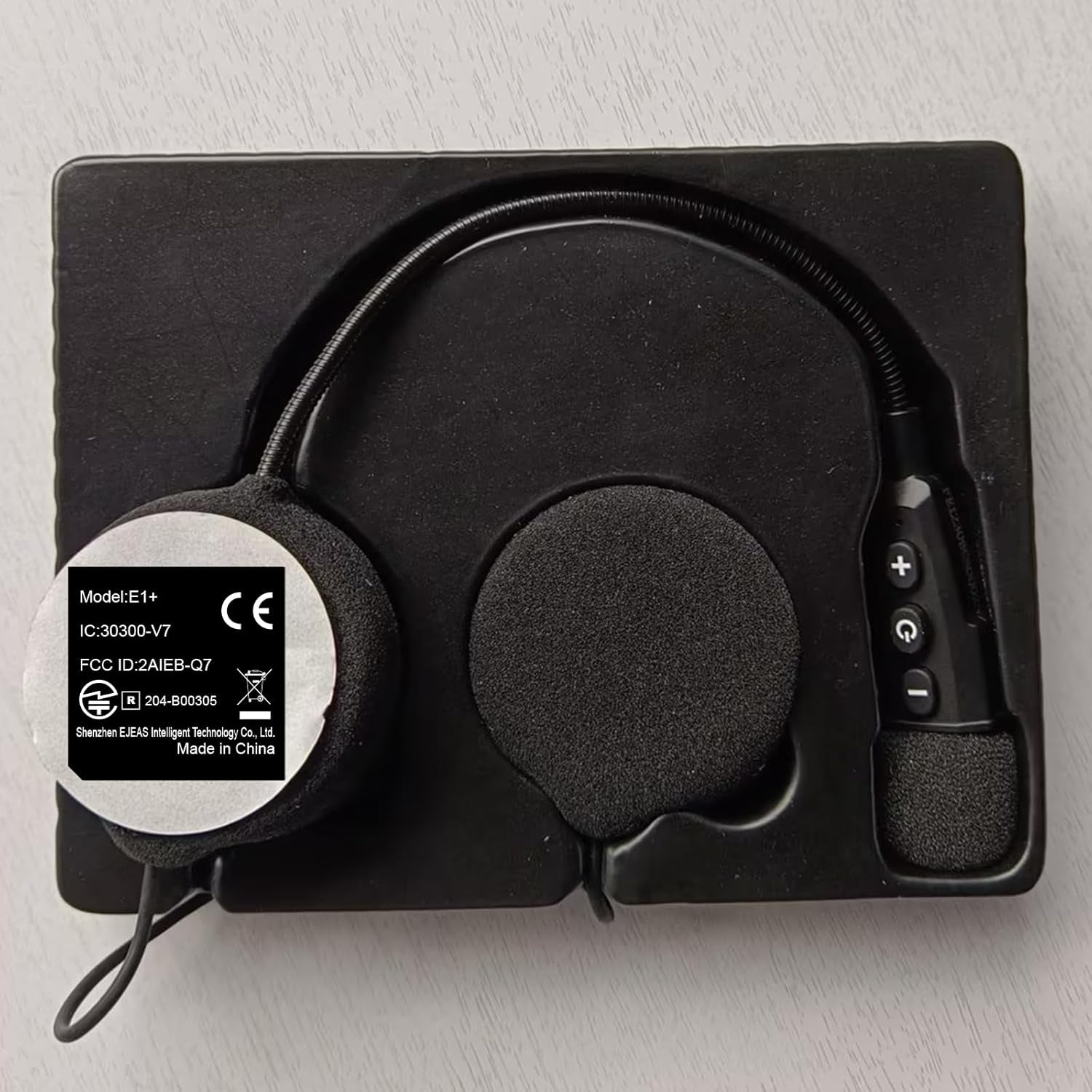 E1+ Motorcycle Helmet Bluetooth Headset, Bluetooth 5.1 Helmet Speaker with Auto Answering Call and Noise Reduction Function, Motorcycle Helmet Headphone Can Connect 2 Mobile Phones