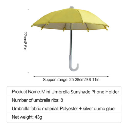 1Pcs New Motorcycle Phone Holder Mini Sunshade Umbrella Bicycle Decoration Accessories Polyester Mobile Motorcycle Accessories