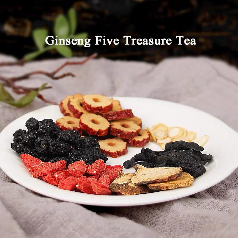 Ginseng Five Treasures Tea Mulberry Goji Berry Triangle Package Red Date Combination Flower Tea Food