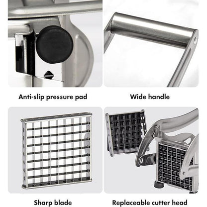 Multifunctional Stainless Steel French Fry Cutter , Vegetable Potato Chopper, Includes 1/2 & 3/8-Inch Blades Ideal for Air Fryer Foods, Carrots, Cucumbers,Onion, Kitchen Utensils, Hot Summer Picks